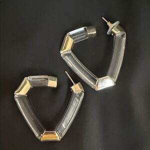 Silver and Gold Geometric Hoop Earrings
